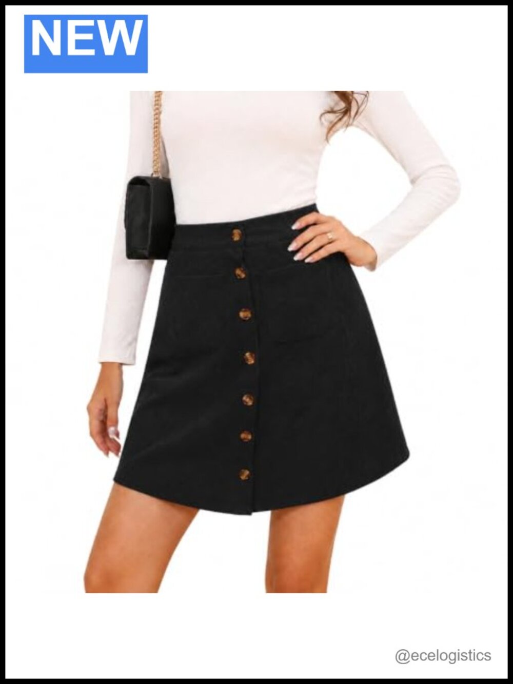 Women's High Waist A Line Mini Skirt with Pockets